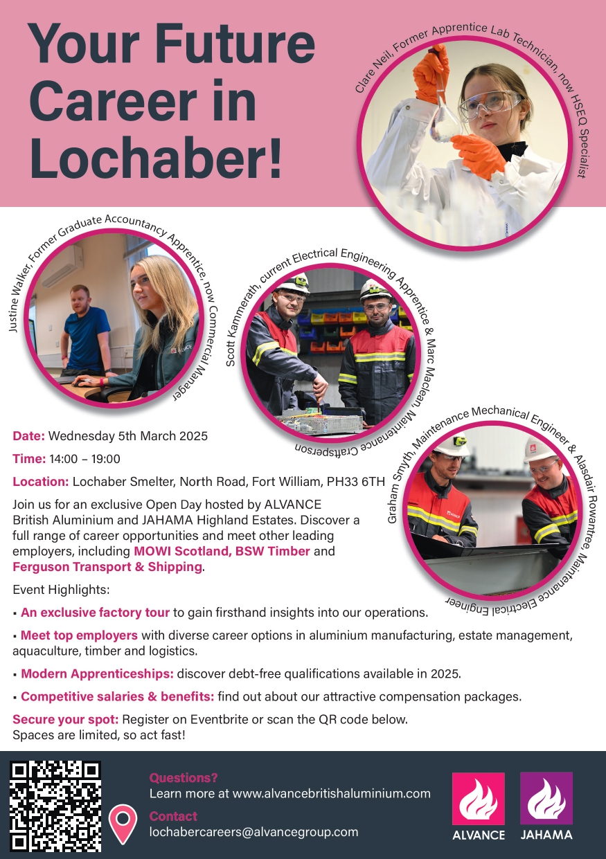 Your Future Career in Lochaber– Limited Spaces Available!