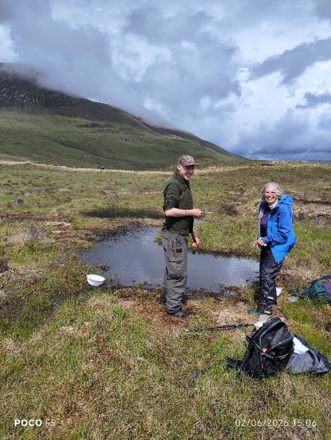 Blair Nicholson, our Trainee Stalker, hosting recent site visit the British Dragon Fly Society